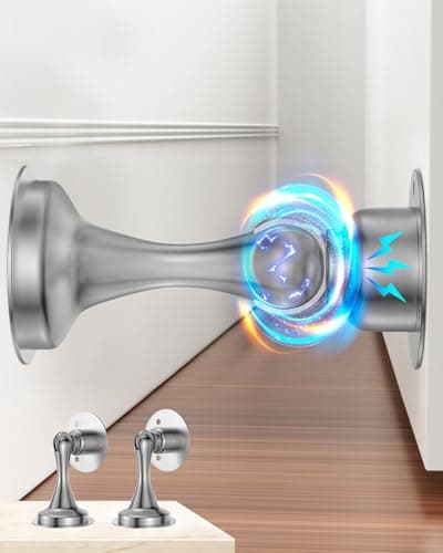 Door Stoppers Magnetic Door Catch, Stainless Steel Magnetic Door Stop 2 Pack, Double-Sided Adhesive Tape, No Drilling, Screws for Stronger Mount, Holder Your Door Open for Wide Doors - Image 1