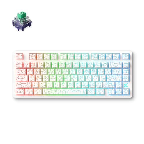 MCHOSE Jet 75 Rapid Trigger Keyboard 75% Percent, Hall Effect White Topographic Gaming Keyboard, Wired RGB Custom Mechanical Keyboards with Magnetic Switch, PBT Keycaps, White - Image 1