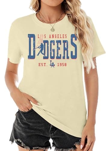 Baseball Shirts Women Game Day Mom T Shirt Funny Baseball Fan Graphic Tee Casual Short Sleeve Tops Apricot - Image 1