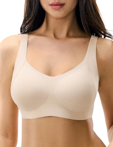 Seamless Bras for Women, Wireless Supportive Bra Comfortable No Underwire Full Coverage Push Up Bra Plus Size Skin - Image 1