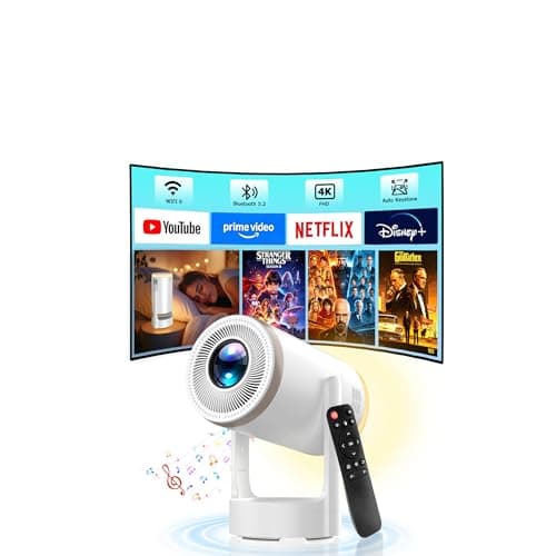 2-in-1 Portable Projector & LED Night Light,Mini Projectors with WiFi and Bluetooth,120" Display Supports 4K/1080P, Electric Focus/Enhanced Speaker,Home Movie Projector with Built-in Apps for Bedroom - Image 1