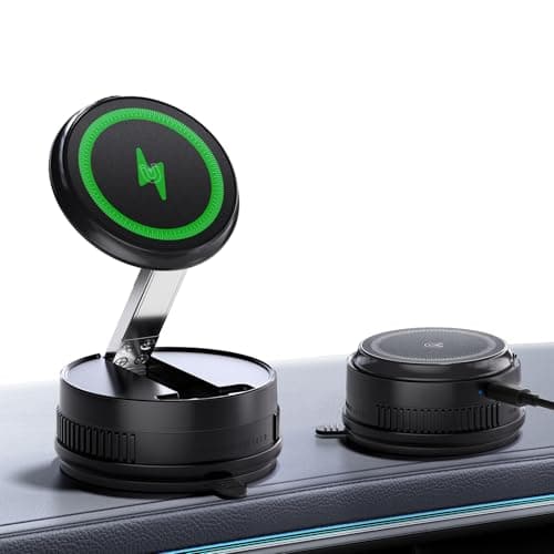 2026 Upgraded 15W MagSafe Car Mount Charger,Magnetic Wireless Car Charger,360° Rotatable Strong Hold Car Phone Mount with Vacuum Suction Cup & Nano Adhesive Base for iPhone 17 16 15 14 13 12,Samsung - Image 1