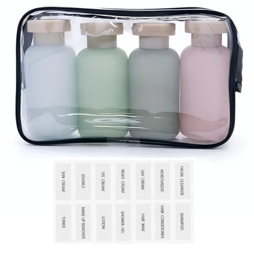 Travel Shampoo Bottles for Toiletries, Leak Proof Travel Size Toiletries Bottle Containers for Shampoo and Conditioner, Reusable Squeeze Bottles, Essentials Accessories (Forest Series, 3.4oz, 4Pcs) - Image 1