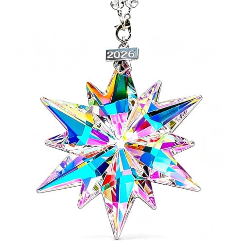 2026 Annual Christmas Ornaments Crystal Snowflake Star, Sparkly Crystal Ornaments for Christmas Tree, Beautiful Christmas Ornaments for Women Girls - Image 1