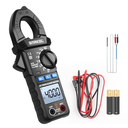 Digital Multimeter Tester 4000 Counts Amp Clamp Meter with 35mm Jaws for AC/DC Voltage and AC Current Meter, Resistance, Diode Capacitance, Continuity, Frequency, Thermocouple, NCV Auto-Ranging - Image 1