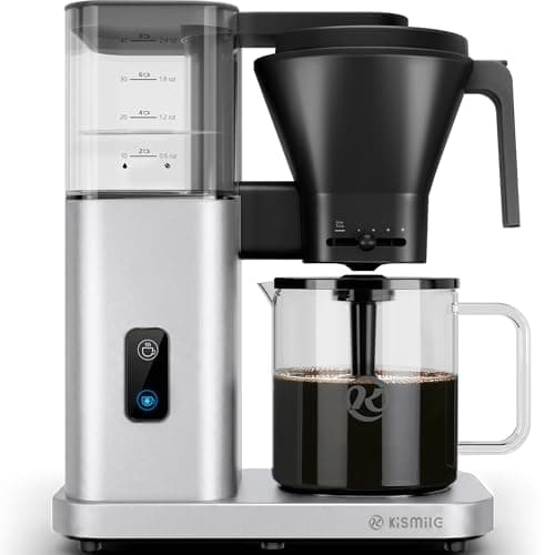 Kismile SCA-Certified 8 Cup Drip Coffee Maker, Pour Over Coffee Machine with 3s Instant Heat 197–205℉, Adjustable Flow Control, Removable Water Tank, Deep Cold Brew & 40 Min Keep Warm (Silver) - Image 1