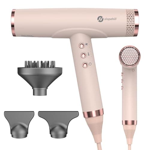 slopehill Professional Ionic Hair Dryer, High-Speed Blow Dryer with Brushless Motor for Salon Use, Lightweight Compact Hairdryer for Travel, Low Noise Quiet for Home, Ceramic Pink - Image 1