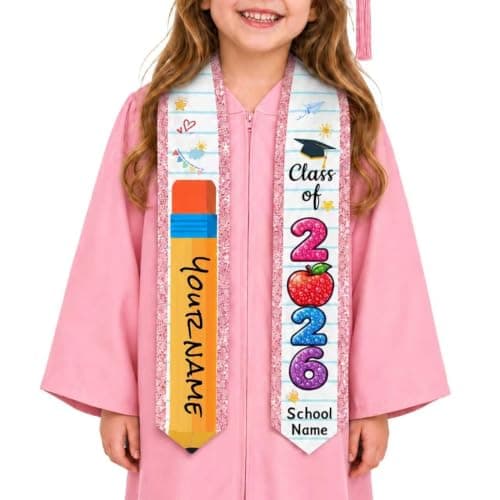 Custom Kids Graduation Sash Personalized Kindergarten Preschool Stole - Image 1