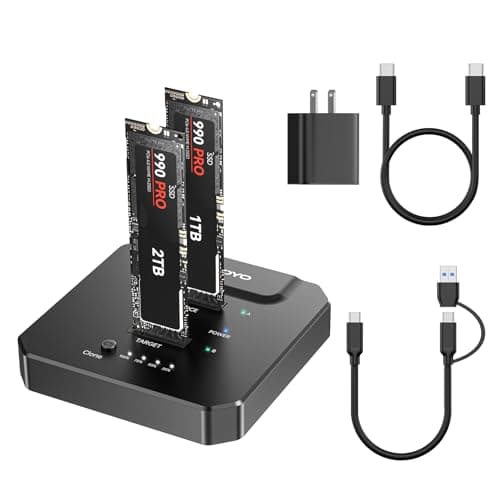 ANYOYO NVMe SSD Cloner, Tool-Free Offline M.2 Duplicator with Aluminum Case, LED Progress Indicator, 20Gbps USB-C 3.2 SSD Reader, SSD to USB Adapter for PCIE NVMe SSD Supports M/B&M Key - Image 1