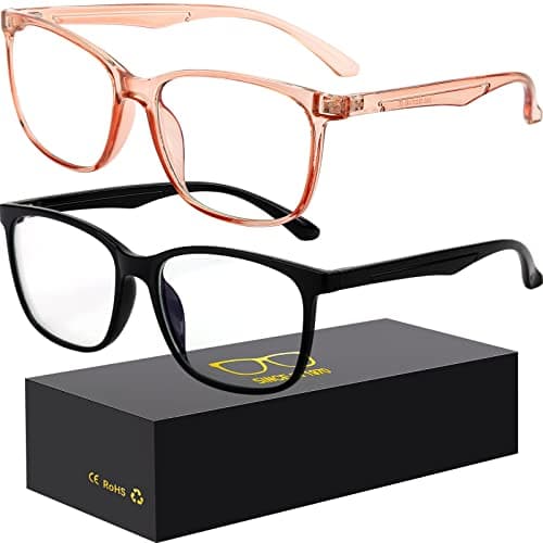 Oilway Blue-Light Blocking Glasses Computer Reading/Gaming/TV/Phones Glasses Fashion Anti Eyestrain Glasses for Women Men(B3 Black + Beige) - Image 1