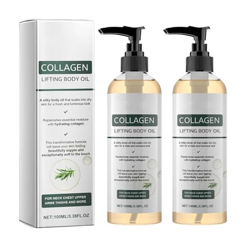 Collagen Lifting Body Oil, After Shower, Moisturizing Collagen Body Oil for Women & Men Helps Soften Appearance of Crepe Skin & Wrinkles Lightweight Non-Greasy, for All Skin Types 3.8 Fl Oz (2 Packs) - Image 1