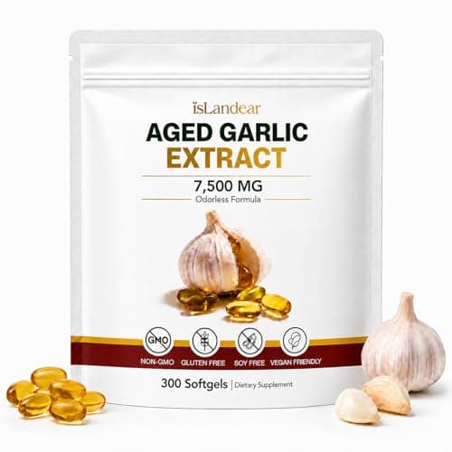 Aged Garlic Extract - 7500mg Odorless Garlic Supplements for Heart & Immune Support, Vegetarian, Non-GMO, All-Natural, 2 Years Matured, 300 Softgels - Image 1
