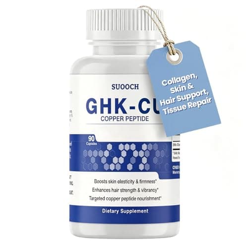 GHK-Cu Copper Peptide Supplement - Pure GHK-Cu Copper Peptide 120mcg, Systemic Collagen & Skin Support, Improved Hair Thickness & Tissue Repair, Zinc-Free for Custom Stacking - 90 Capsules - Image 1