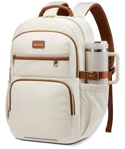 LOVEVOOK Laptop Backpack for Women, 15.6 Inch Travel Backpack with Giant Tumbler Holder Pocket, Multi-Pocket College School Bookbag Purse, Water-Resistant Work Daypack for Teacher Nurse - Image 1