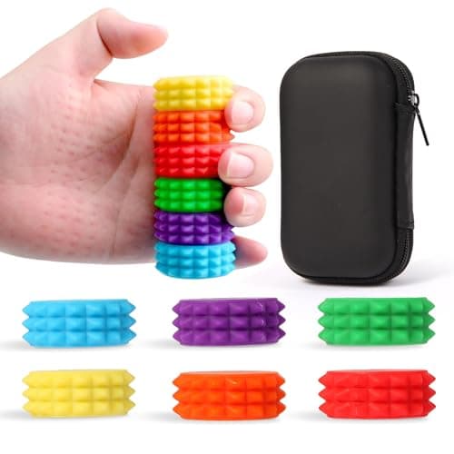 Silicone Magnetic Stress Balls, 6 Pack Pain Stim Fidget Toys Adults & Teens, Sensory Toys for Kids with Autism ADHD with Storage Box, Stress Relief & Focus Handheld Roller for Office Travel Classroom - Image 1