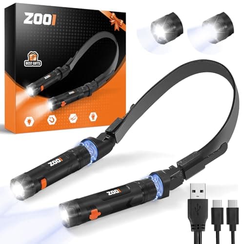 ZOOI Fathers Day Mens Gifts for Husband Dad Neck Light, Gifts for Men, Neck Flashlight Lamp, Dad Gifts for Him Dad Boyfriend Husband, Grandpa Fathers Day Gift, Cool Gadgets Stuff for Camping, Fishing - Image 1