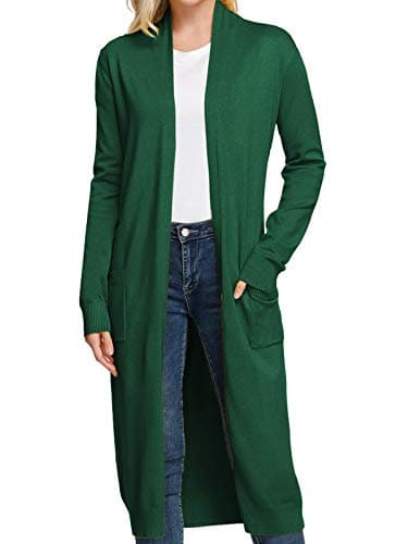 GRACE KARIN Womens Long Green Cardigan Sweater Summer Cardigans Lightweight Business Casual Outfits Essentials Clothing - Image 1