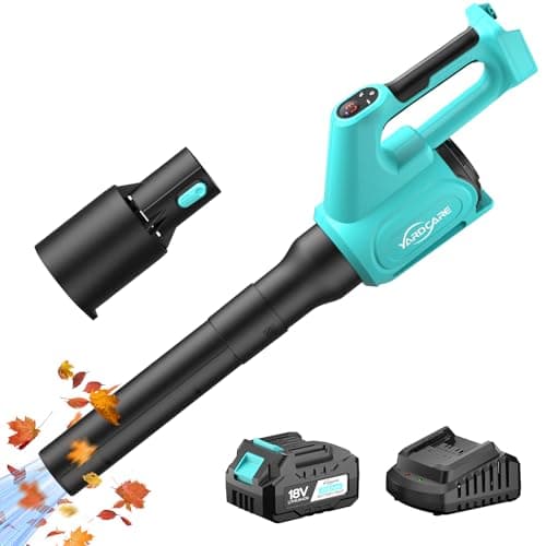YARDCARE Electric Cordless Leaf Blower with Battery and Charger, 5-Speed + Turbo Mode, 4.0Ah Lightweight Battery Powered Powerful Blower for Blowing Leaves, Patio Cleaning, Blowers for Lawn Care - Image 1