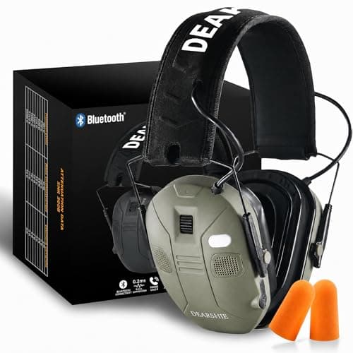DEAKSHIE Electronic Shooting Ear Protection with Bluetooth, 6X Sound Amplification, 4-Mic 360° Hearing Enhancement, 30dB SNR, Gel Ear Pads for Long Range Comfort – Gun Range & Hunting