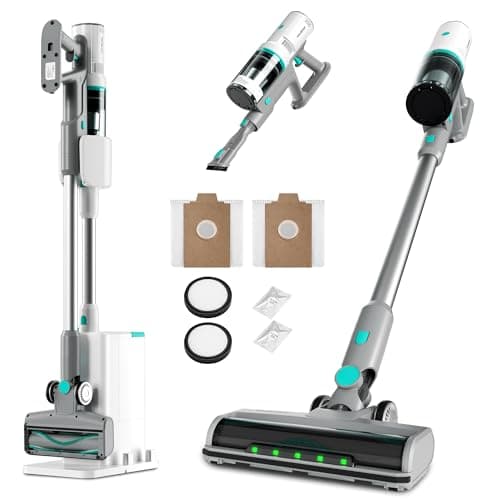 HAUSHOF Auto-Empty Cordless Stick Vacuum, 24KPa Suction, Zero Tangle Brush, 4-Layer HEPA Filtration, Vacuum Cleaner for Home, Pet Hair & Hardwood Floor