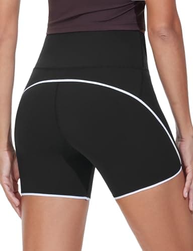 THE GYM PEOPLE Women's High Waisted Workout Shorts Stretchy Breathable Dolphin Split Running Yoga Lounge Shorts - Image 1