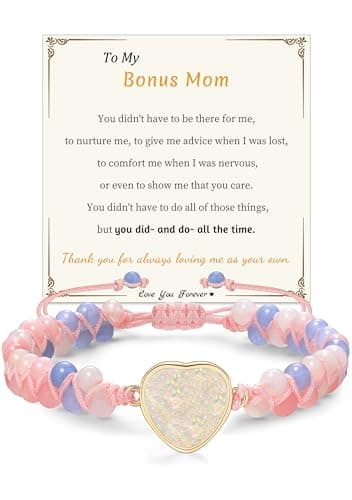 Sistble Bonus Mom Gifts, Mom Birthday Gifts Jasper Beaded Bracelets Birthday Retirement Stepmom Gift Ideas Christmas Stocking Stuffers Basket Jewelry for Step Mother - Image 1
