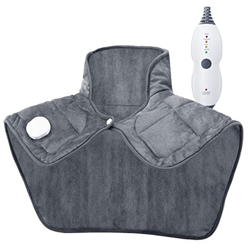 Weighted Heating Pad for Neck and Shoulders, Soft Heating Pad for Back Pain & Cramps Relief, 19" x 22" Large Electric Heated Shoulder Wrap with 4 Heat Settings, 2H Auto-Off, Gifts for Women & Men - Image 1