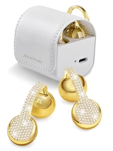 JewelPods C01 Pro Open Ear Headphones,Luxury Jewelry Wireless Earbuds,Gold