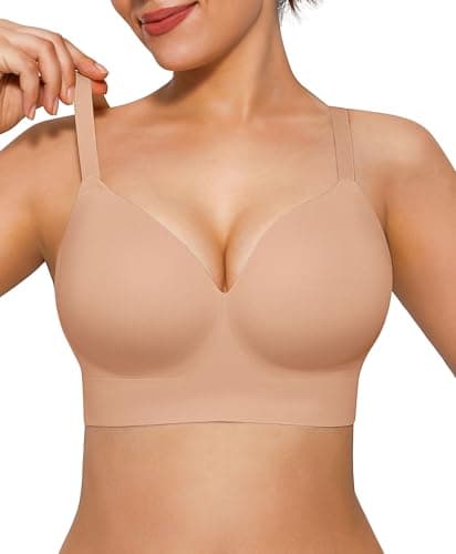 Popilush Womens Seamless Bras No Underwire Push Up Buttery Soft Wireless Bralette Full Coverage Comfort Sport T Shirt Bra Skin - Image 1