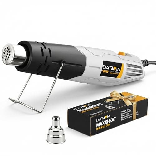 Mini Heat Gun - BATAVIA 380W Fast Heat Hot Air Gun Tool with Uniform Heat Tech & Dual Protection Fuses, 2 Temp (572°F/1022°F)+Nozzle with Overheat Protection for DIY Crafts, Vinyl Wrap, Shrink Tubing - Image 1