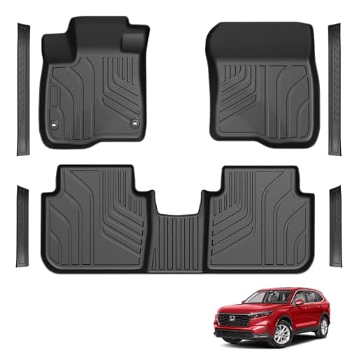 LUMWAY Floor Mats for 2023-2025 2026 Honda CRV (Include Gas and Hybrid), TPE All Weather Durable Floor Liners Door Sill Guards for Honda CRV Accessories - Image 1