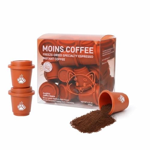 MOINS Instant Espresso Coffee Pods - Freeze Dried Coffee Cold Brew, Arabica Beans Single-Serve Packs, Medium-Dark Roast, Brew with Milk/Soda/Hot/Cold Water, 30 Servings - Image 1