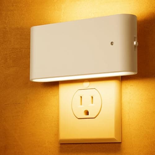 L LOHAS LED Night Light, 2 Pack Dimmable Modern LED Night Lights Plug into Wall,Dusk to Dawn Sensor Night Lights for Kid, 0-100LM 2000K Amber Nightlight for Hallway Bedroom Stairway - Image 1