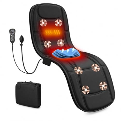 comrelax Full Body Massage Mat with Heat, Vibration Massage Mattress Pad with Lumbar Support Cushion, Foldable Massage Mat for Bed, Sofa & Floor, Relaxation & Comfort - Image 1