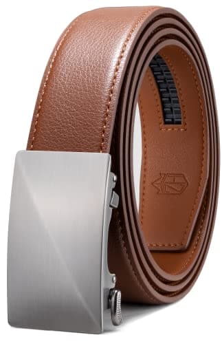 Zitahli Ratchet Belts for Men,Adjustable for Gift mens belt Leather For Dress and Casual,Hiding Tail-Trim to Fit,Men's Accessories 30"-36" - Image 1