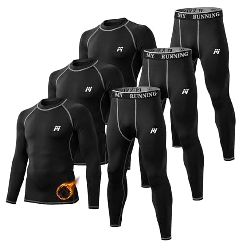 MeetHoo Men Thermal Underwear Set Long Johns with Fleece Lined Base Layer Men Cold Weather Top Bottom for Skiing Running - Image 1