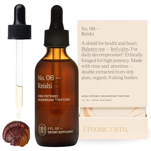 UPHORIC URTH Reishi Mushroom Extract Supplement - Double-Extracted Fruiting Body Tincture, Liquid Drops, Red Reishi Ganoderma Lucidum, Vegan, Non-GMO, Gluten-Free, 2 fl oz, 60 Servings - Image 1