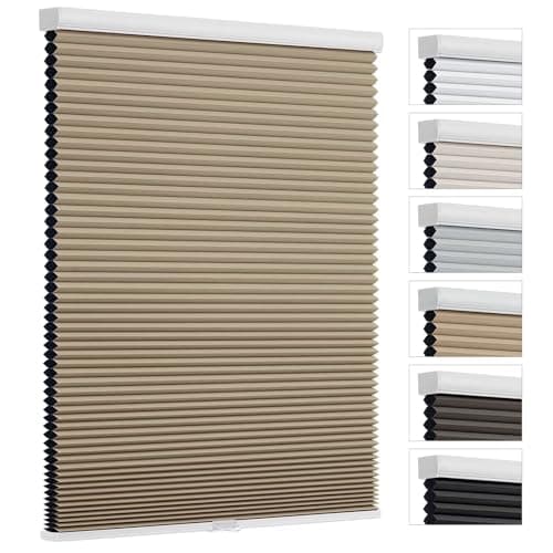 Changshade Blackout Blinds Black Out Shade for Indoor Windows, Cordless Cellular Shades Room Darkening Honeycomb Blinds for Bedroom, Bathroom, Shade Size 72 inch High 43 inch Wide, Brown - Image 1