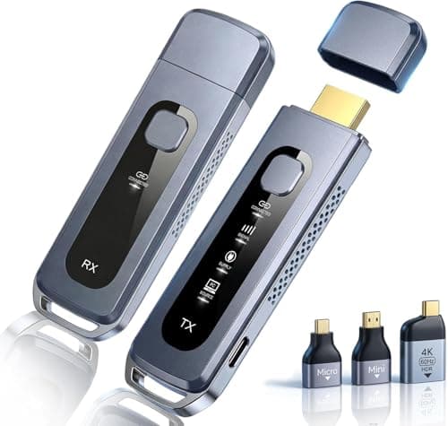 Oravins 2026 Wireless HDMI Transmitter and Receiver 165FT/50M Plug & Play Wireless HDMI Extender Kit 4K Decoding 1080P@60Hz Output,Low Latency Dual-Band 5G+2.4G for Video & Audio to Projector/TV Box - Image 1