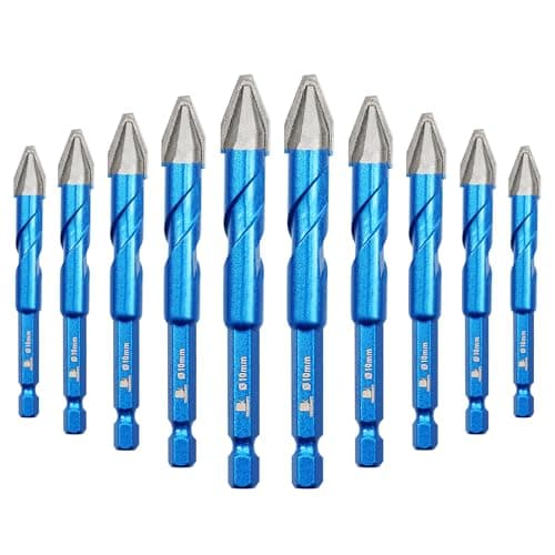 BRSCHNITT Head Eccentric Drill Bit 3/8" 10mm - 10pcs Carbide Tipped Drill bit Masonry Drill Bit Sets for Porcelain Ceramic Tiles Glass Hard Plastic Cement/Granite etc - Image 1