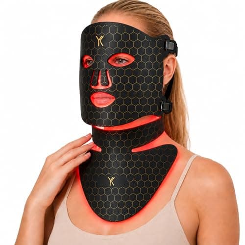 YIKIPRO LED Red Light Therapy Mask for Face, Neck and Chest, 7 Light Modes with 850nm NIR Light, 840 Beads, IPX6 Waterproof Rechargeable At-Home Skin Care Device - Image 1