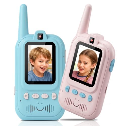 Video Walkie Talkies for Kids, 2 Pack Rechargeable Video & Long Range for Indoor Play, Dual Camera Front and Back,Camping Hiking, Outside Toys Gifts for Boys Girls Age 3-12 - Image 1