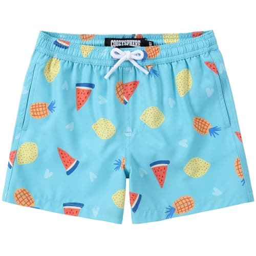 CoozySphere Boys Swim Trunks Quick Dry Board Shorts with Mesh Lining, Bathing Suit for Big Boys Age 7 - Image 1