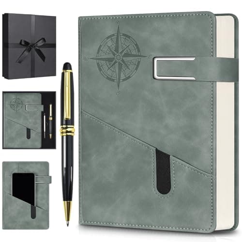 Lined Notebook Journal for Men Women, College Ruled Notebook, Hardcover Leather Journal with Pen & Gift Box, 256 Pages Thick Daily Diary, Professional Notebooks for Work, Travel, Executive, Writing,A5 - Image 1