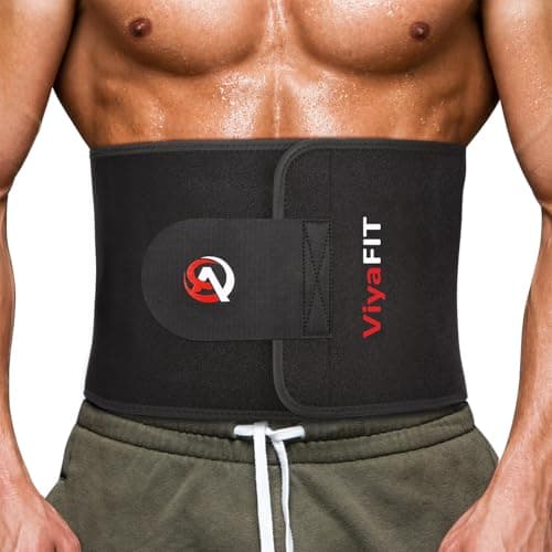 Viyafit Waist Trimmer Belt, Premium Waist Trainer for Women & Men Weight Loss Red - Image 1