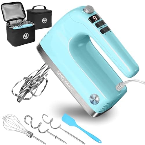 Lord Eagle 9-Speed Digital Hand Mixer Electric Handheld, 500W DC Motor