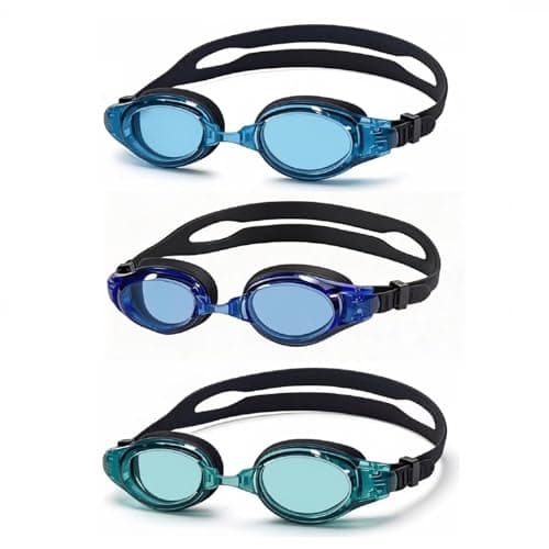 YUENREE 3 Pack Adult Swim Goggles for Men Women Teens Ages 8+ | No Leak Anti-Fog UV Protection | Easy Adjust Non-Slip Strap | with 3 Hard Travel Cases - Image 1