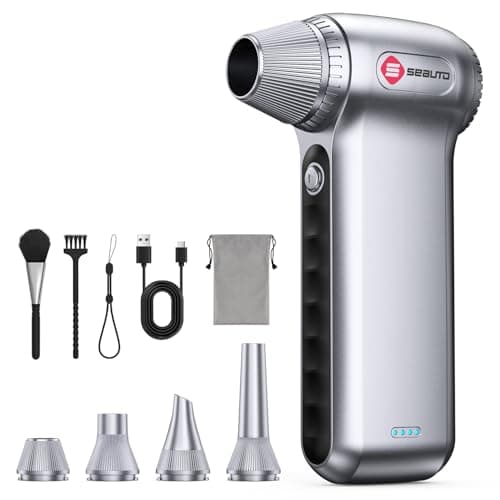 Electric Air Duster 180000RPM, Powerful Cordless Compressed Air Duster with 3-Speed Mini Air Duster Blower, Rechargeable Dust Cleaner for Computer Keyboard, PC, Car, Outdoor & Home Cleaning - Image 1