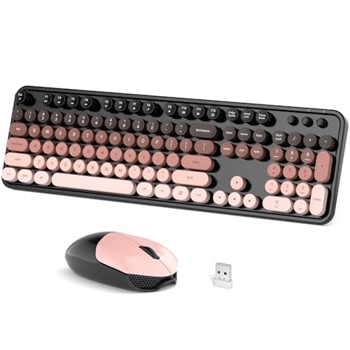 Dilter Wireless Keyboard and Mouse, Typewriter Full Size Keyboard with Number Pad and 2 in 1 USB Connected Mouse for Windows 7/8/10/11, Laptop, Desktop, PC, Computer - Image 1