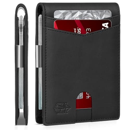 Zitahli Money Clip Wallets for Men,Slim Bifold Wallet 10-12 Cards, Mens Leather Wallet with ID Window,RFID Blocking Thin Minimalist Credit Card Holder,Gifts for Him - Image 1